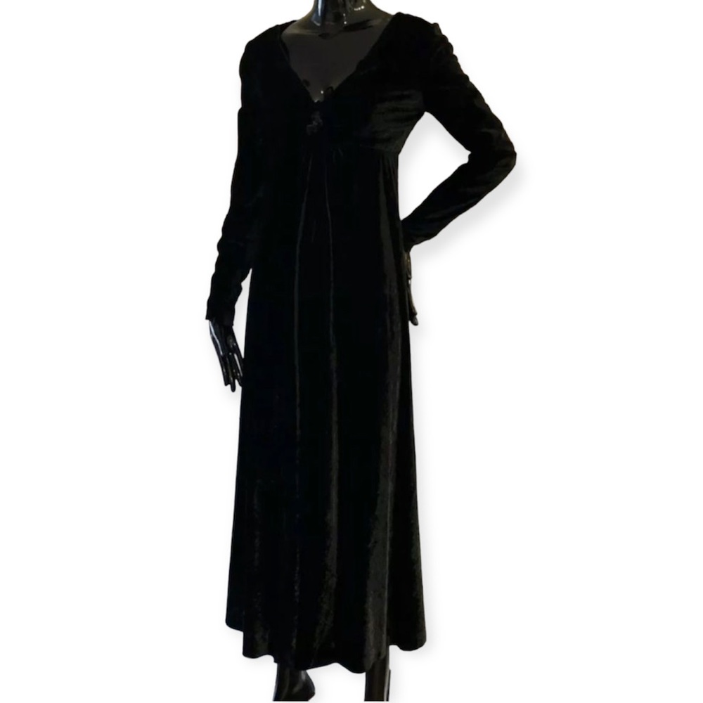 Vintage Dolce & Gabbana Black Velvet Long Gown Dress Size 4